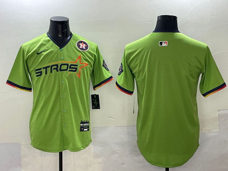 Men Houston Astros Blank Green three generations Joint Name 2025 Nike MLB Jersey style 4->houston astros->MLB Jersey